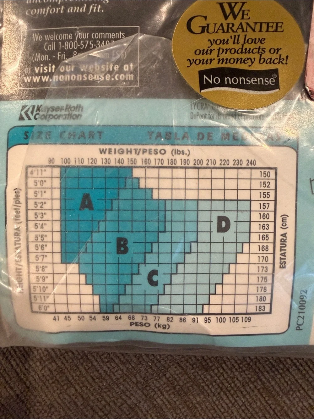 No Nonsense Great Shapes Figure Shaping Pantyhose - Beige Mist - Size B - NWT!